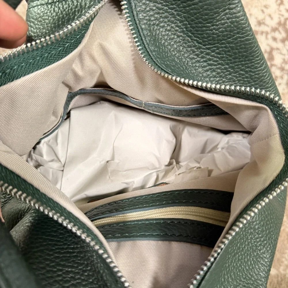 Valentina Italian Twist‎ Zip Convertible Sling Backpack Emerald Green NWT